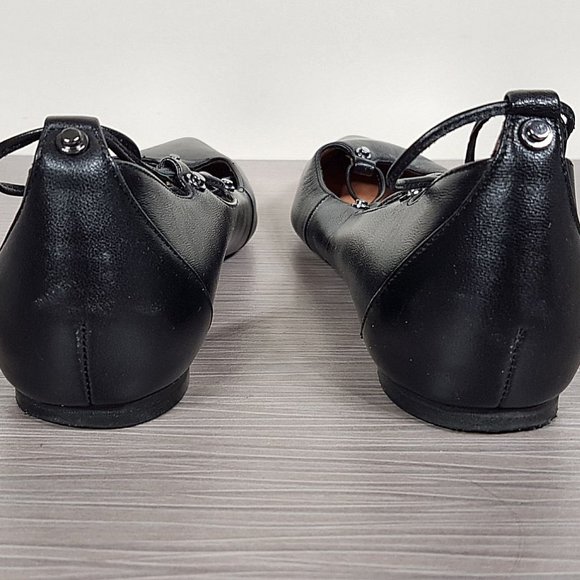 Halogen 'Owen' Pointy Toe Ghillie Flat Black Leather Womens Size 7.5 M - Picture 5 of 12